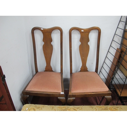 1531 - A Pair of Early XX Century Queen Ann Style Dining Chairs.