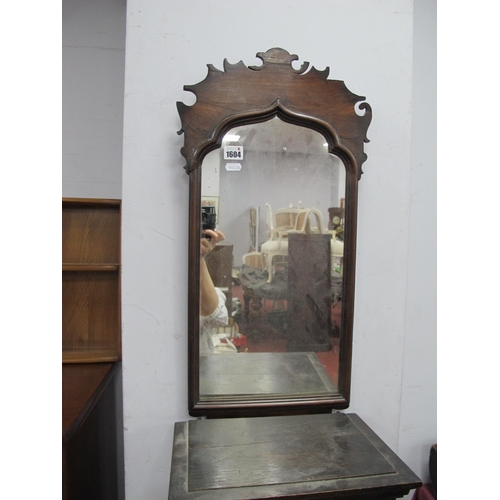 1604 - A Mahogany Framed Pier Glass. 33cm wide.