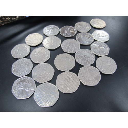 1420 - Mixed Coinage, Isle of Man 50p 1983 T.T Races, other 50p's etc, Crown musical lighter, Tallent stain... 