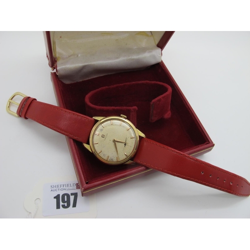 197 - Omega; A Vintage Gent's Wristwatch, the signed dial with line markers and seconds subsidiary dial (m... 