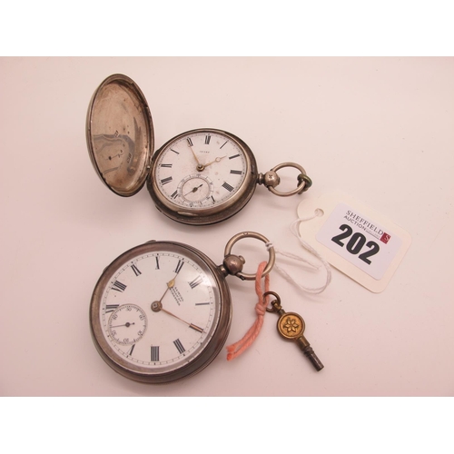 202 - A Hallmarked Silver Cased hunter Pocketwatch, the movement signed 