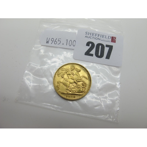 207 - An Edward VII Sovereign, 1910.