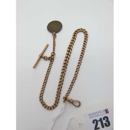 213 - A Graduated Curb Link Albert Chain, (links stamped 