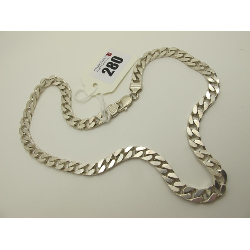 280 - A Solid Flat Curb Link Chain, stamped 