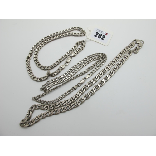 282 - Solid Fancy and Curb Link Chains, stamped 