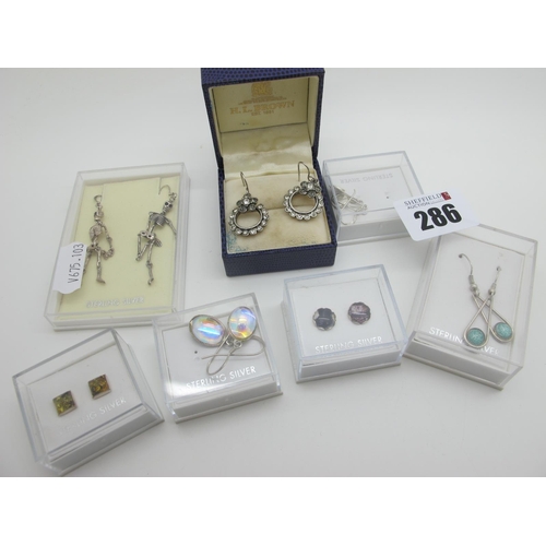 286 - A Collection of Modern Earrings, including Blue John, all boxed.