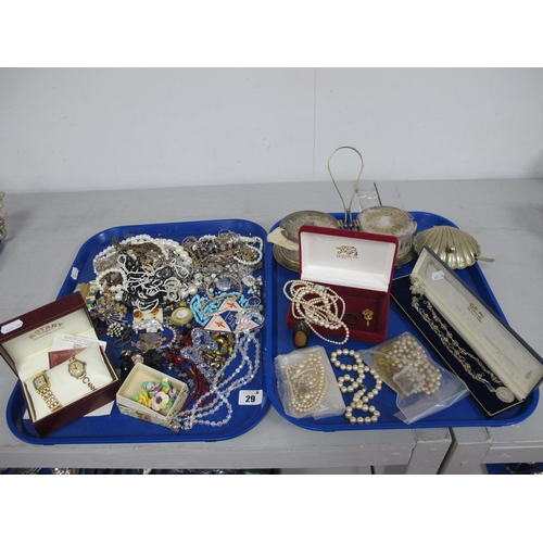 29 - A Mixed Lot of Assorted Costume Jewellery, including imitation pearls, bead necklaces, St. Christoph... 