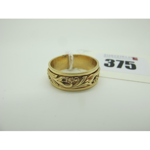 375 - ArtCarved Modern Decorative Patterned Band, of foliate design, stamped 