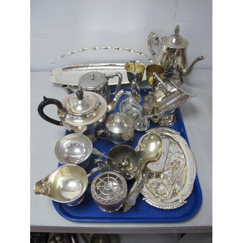 48A - Assorted Plated Ware, including sugar scuttle, tea wares, Royal commemorative trinket tray, miniatur... 