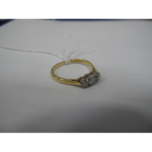 366 - An 18ct Gold Three Stone Diamond Ring, claw set with graduated brilliant cut stones (finger size P) ... 