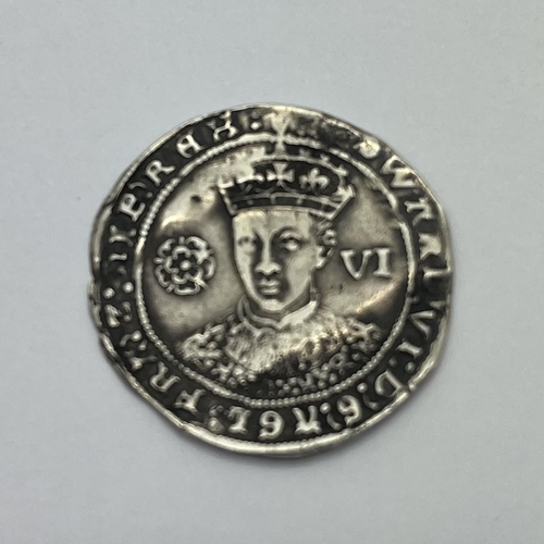 373 - Edward VI Silver Hammered Sixpence, 1551-1553.