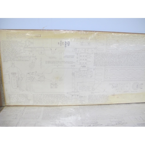 485 - WWI Interest - full scale plan drawings of a German Maxim 7.92mm LMG08-15 Machine Gun, drawn by Roy ... 