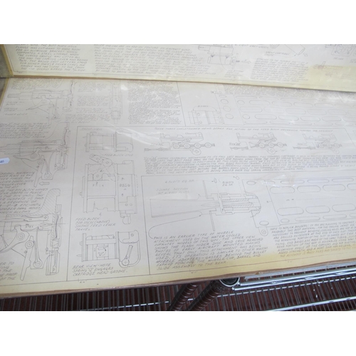 485 - WWI Interest - full scale plan drawings of a German Maxim 7.92mm LMG08-15 Machine Gun, drawn by Roy ... 