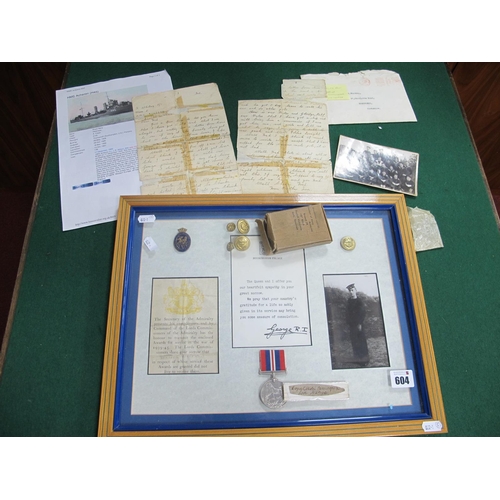 604 - WWII Royal Navy Interest: items relating to the military service of ordinary seaman Kenneth Whitney ... 