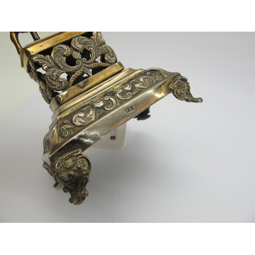 40 - A Portuguese XIX Century Novelty Tooth Pick Stand, modelled as a long haired goat, raised on leaf sc... 