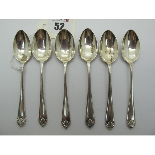 52 - A Set of Six Hallmarked Silver Teaspoons, Mappin & Webb, Sheffield 1918 (80grams), in a fitted case.