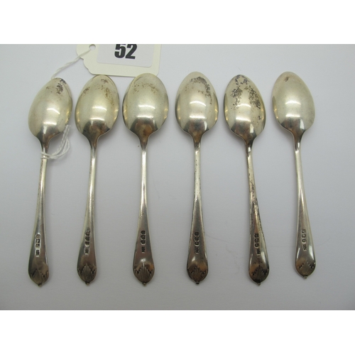 52 - A Set of Six Hallmarked Silver Teaspoons, Mappin & Webb, Sheffield 1918 (80grams), in a fitted case.