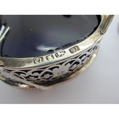 76 - A Pair of Decorative Georgian Hallmarked Silver Salts, Hester Bateman, London 1775, each of oval pie... 