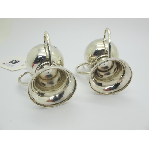 83 - A Pair of Arts & Crafts Style Miniature Hallmarked Silver Tygs, Goldsmiths & Silversmiths Co Ltd, Lo... 