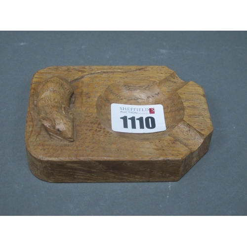 1110 - A Robert Thompson 'Mouseman' Ashtray, of rectangular form, with carved mouse signature, 10cm long.