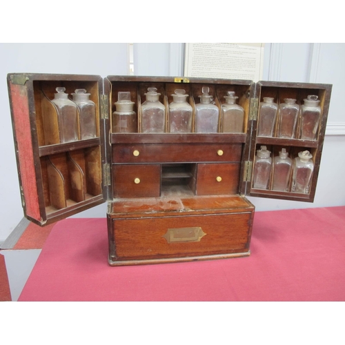 1139 - A Mid XIX Century Mahogany Apothecary Chest, with brass carrying handle, inscribed with initials and... 