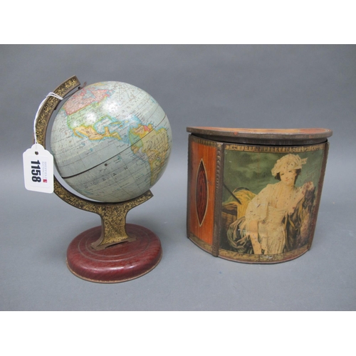 1158 - A William Crawford and Co Biscuit Tin in the Form of a Globe, 21cm high; A Carr and Co Biscuit Tin i... 