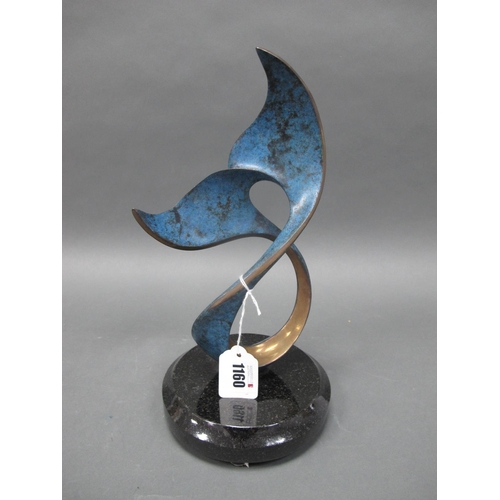 1160 - Scott Hanson (American) Patinated Blue Bronze 'Winter's Song', on a black base, signed limited editi... 