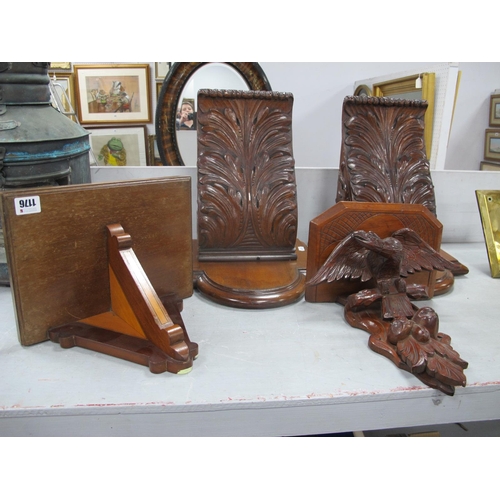 1176 - A Pair of Late XIX Century Mahogany Wall Brackets, elaborately carved with foliage and scrolls, 36cm... 