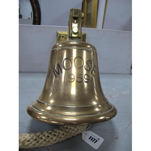 1177 - A Mid XX Century Brass Ship's Bell, inscribed 