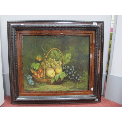 1248 - XIX CENTURY ENGLISH SCHOOL Still Life of Fruit in a Basket, oil on canvas, signed indistinctly lower... 