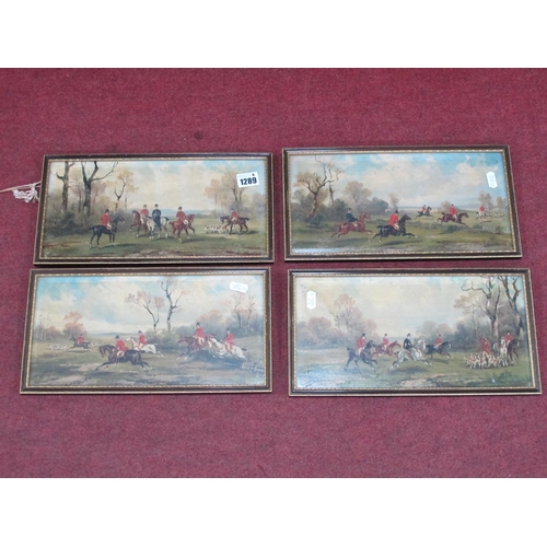 1289 - RUDOLPH STONE (1838-1914) Hunting Scenes, oils on board, a set of four, signed lower left and right,... 