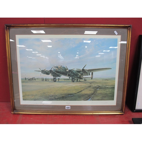 1319 - AFTER ROBERT TAYLOR *ARR
'Crewing Up', limited edition print of Lancaster 373/850, signed in pencil ... 