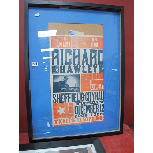 1324 - A Poster 'In Person on Stage Richard Hawley Live at Sheffield City Hall, Tuesday December 12, 2006',... 