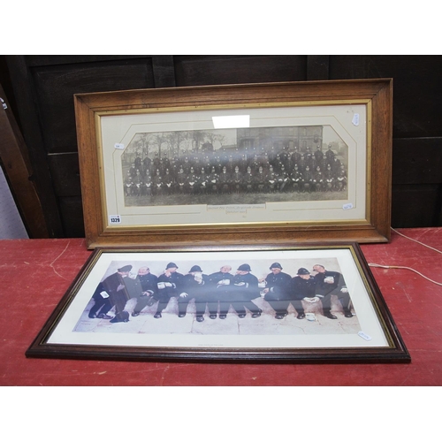 1329 - A Photograph of Sheffield City Police, Brightside Division, October 1927, 19 x 57cm, framed; A Print... 