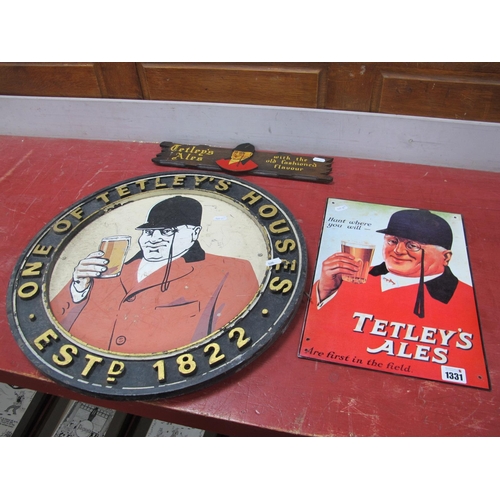 1331 - A Tetley's Circular Pub Sign, with inscription to border 'One of Tetley's Houses Est. 1822', 49cms; ... 