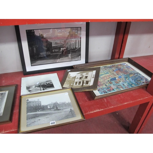 1333 - A Mick Jones (Sheffield Photographer) Reproduction Photograph, possibly of a street in Heeley, 30 x ... 