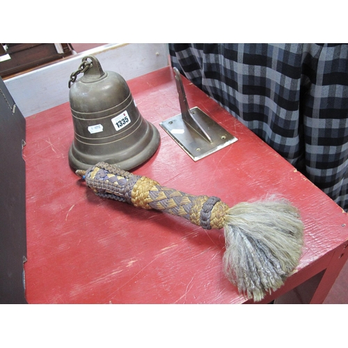 1335 - Old Fagan's Brass Bell Rope, with bracket and 'Sharkey Ward Bowsman' knot.