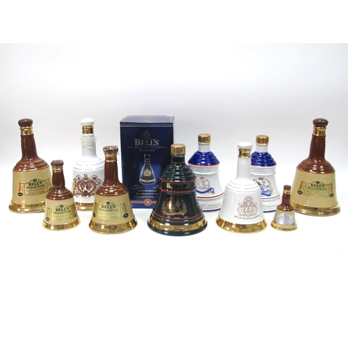 1365 - Whisky - Bell's Commemorative Bell Decanters, celebrating the Royal Golden Jubilee, births and marri... 