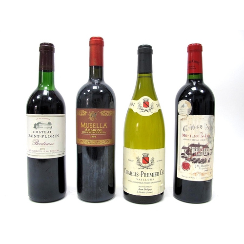 1393 - Wine - Chateau Saint Florin Bordeaux 1995, Musella Amarone Della Valpolicella 1999, Chablis Premier ... 