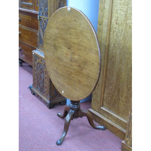 1468 - An XVIII Century Mahogany Pedestal Table, with circular top raised on turned pedestal and cabriole l... 