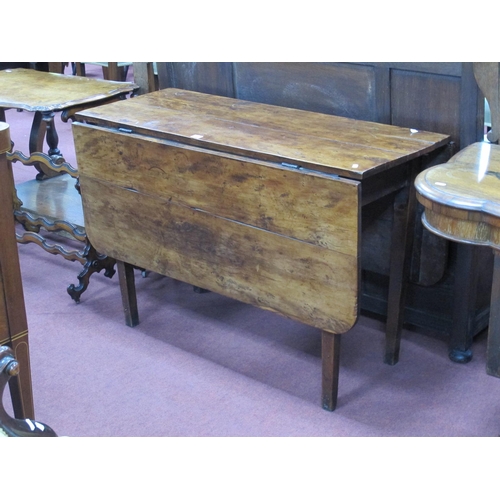 1481 - An Early XIX Century Fruitwood Drop Leaf Table, possibly yew wood, on square supports.