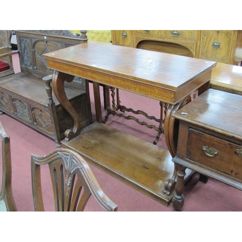 1485 - A XIX Century Console Table, with a rectangular base, 'S' shaped supports, on a plinth base, 122cm w... 