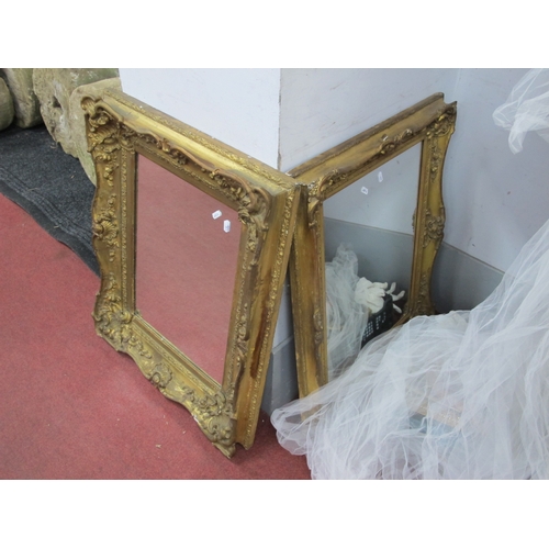 1315 - Three Late XIX Century Gilt Gesso Picture Frames, converted to mirrors, largest 84 x 72cm. (3)