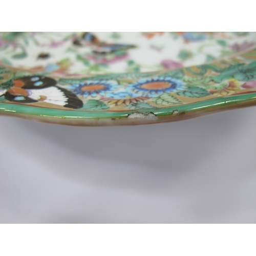 1092 - A Late XIX/Early XX Century Canton Famille Rose Dish, of shaped circular form, colourfully decorated... 