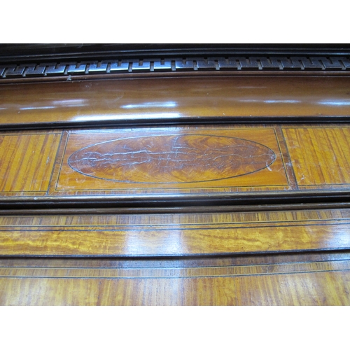 1490 - An Early XX Century Satinwood Two Door Wardrobe, with a stepped cornice, Greek key frieze, crossband... 