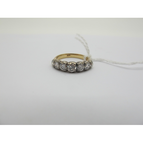 192 - A Victorian Style Seven Stone Diamond Half Eternity Style Ring, set with graduated brilliant cut sto... 