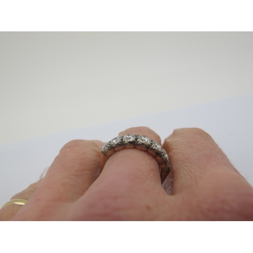 192 - A Victorian Style Seven Stone Diamond Half Eternity Style Ring, set with graduated brilliant cut sto... 