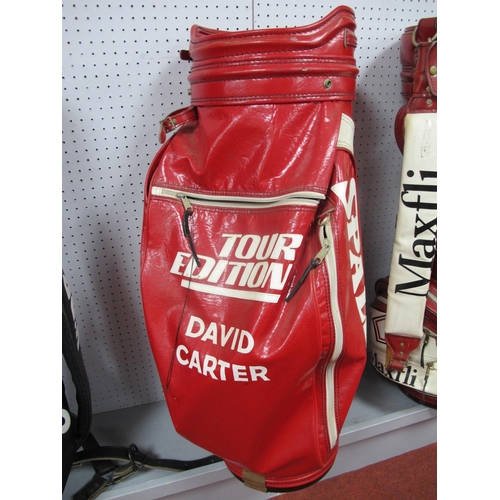 21 - Golf - David Carter Red Golf Club Bag by Spalding, 'Tour Edition'.