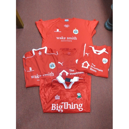 309 - Barnsley F.C Red Home Shirts - Surridge XL and 'F.A Cup Wembley 2008' L featuring 'Wake Smith Solici... 