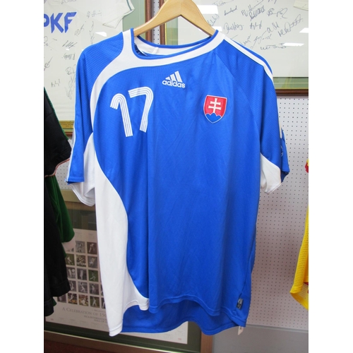 53 - Balazs Borbely, Slovakia, Blue Match Shirt by Adidas, bearing Euro 2008 arm patch, number '17' to fr... 